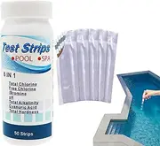 Pool and Spa Test Strips - Swimming Pool Test Strips - Pool Testing Kit for Total Alkalinity, pH, Chlorine, Total Hardness, Cyanuric Acid and Total Chlorine
