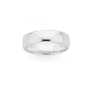 Sterling Silver 6mm Flat Soft Edge Wedder Size T