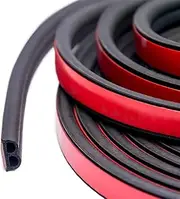 32Ft Long Self Adhesive Automotive Rubber Weather Draft Seal Strip Weatherstrip for Car Window Door Soundproofing Engine Cover(B Shape Total 2Pack 10M)