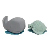 Splashtoy Ingolf the Whale & Dagmar the Turtle Gift Set - Natural Rubber Bath Toy - Hevea