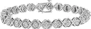 [Haus of Brilliance] 925 Sterling Silver 110 cttw Miracle-Set Round-Cut Diamond ''X'' Link Women's Tennis Bracelet (I-J color, I2-I3 clarity) - 7.25''
