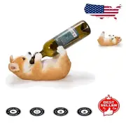 Corgi Dog Wine Rack Holder – Adorable Polyresin Wine Stand for Interior Charm