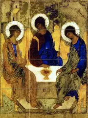 Art Andrei Rublev Icon of the Trinity Ceramic Mural Backsplash Bath Tile #2606