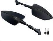 Thread Left Right Rear Rearview Mirrors For Yamaha for AEROX155 for AEROX NVX 155 NVX155 Ball-Type Adjustment Triangle Rear View Mirrors(Black)