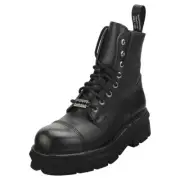 New Rock Military Stylish Boots Unisex Black Classic Boots - 13 US
