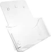 DIYEAH File Holder Transparent Wall Mount Document Stand for Office Dorm Study Space Saving Pamphlet Organizer for Files Magazines Leaflets