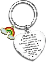 [yaozeio] New Mom Pregnancy Gifts Keychain for Women Mothers Day Gifts for New Mother to be Baby Shower Gifts for First Time Moms Christmas Birthday Gifts from Mother in Law Husband Mummy to be Keychain
