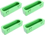 Kisangel 1set Green Bird Feeder Holders for Pigeons Durable Food Grooves Bowls Easy to Install Cage Hanging Bowl Practical Spatter Containers for Long Term Use 4pcs
