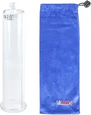 LeLuv Vacuum Cylinder for Enhancement Pumps Seamless Untapered Medical-Grade Clear Acrylic with Measurement Marks and Locking Fitting 2.00 inch x 9 inch