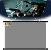 XFAK 60in Wall Mount Projector Screen Pull Down Movie Screen Manual Projection Screen for Home Theater Ready for Movies & Gaming, 16:9 Widescreen (Size : 60"(152cm)-16:9)