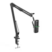 Gaming Microphone Set, Dynamic PC Mic, Computer RGB Mic Kit with Posh black