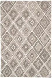 Alexandria Multicolour Beige Diamond Pattern P.E.T Indoor Outdoor Modern Rug Plush Carpet - Geometric Pattern, Shapes Rug, Symmetry Design, Angular Print, Abstract Form