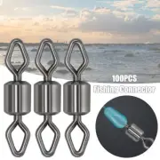 Heavy Duty Ball Fishing Rolling Swivel Connector Solid Ring Bearing Barrel