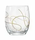 Barski European Glass D.O.F. Tumbler-W/ Gold String Design-Set/4-14 oz.