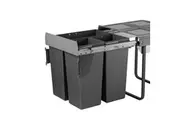 Elite Domestique 68L Triple Slide Out Concealed Waste Bin with Soft Close - for a 600mm Cabinet - Bottom Mounted - Includes Optional Door Bracket