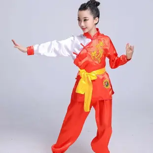 新款兒童武術服幼兒小學練功服表演服少兒功夫男女舞臺演出服裝