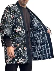 [Edoten] Japanese pattern Hanten Reversible Hand-wash is no problem Polyester Men's One-size-fits-all