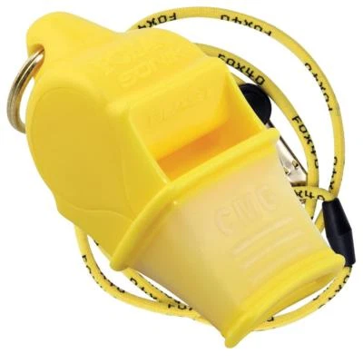 YELLOW Fox 40 SONIK BLAST CMG Whistle Official Coach Safety Rescue FREE LANYARD