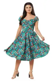 Timeless «PRESTON TROPICAL» 50s Vintage Aloha SWING DRESS Kleid Rockabilly