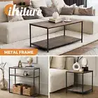 Oikiture Coffee Table Side End Table Console Tables Rack Shelf Hallway Display