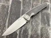 TwoSun Folding Knife Titanium/CF Handle Camping EDC Pocket Knife TS482-14C28N-CF