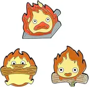 [GYAYU] Calcifer Anime Pins for Backpacks Aesthetic,Funny Enamel Pins Set for hats,Cute Cartoon Brooches Pins for Jackets