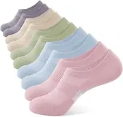 [BUDERMMY] Sneaker Socks Women's 35-38 39-42, Ankle Socks with Non-Slip Silicone Running Socks Short Socks Invisible No Show Socks Women
