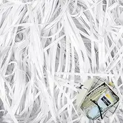 Hengrongshen Gift Filling Material, 300 g Filling Material for Packages, High Quality Off White, Shredded Paper Gift Box Decoration for Christmas, Wedding, Anniversary, Valentine's Day Party (White)
