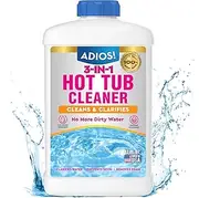 Adios! 3-in-1 Hot Tub Cleaner Clarifies Water, Prevents Scum, Removes Foam and Stops Odors - 32oz (Quart)
