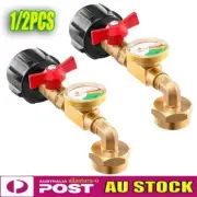 1/2PCS Propane Refill Adapter 20lb to 1lb Converter with Gauge & Control Valve