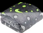 SP HOME GOODS Glow in the Dark Throw Blanket Gift for Girls and Kids Ages 4-14 a