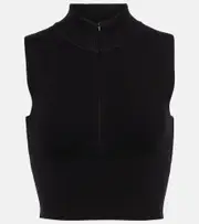 [Live The Process] Live The Process Petra half-zip crop top AU 16 black