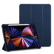 For Apple iPad Pro 11 2021 Case, iPad Pro 11 2021 Cover Folio Leather Case Cover With Pencil Holder (Navy Blue)