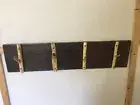 Rustic handmade coat/hat rack holds 4 coats 32” X 7 1/2 “ some assembly required