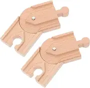 Generic 2Pcs Wooden Train Track Replacement Parts DIY Railway Track for Creative Play and Parent Interaction Safe and Fun Educational Plaything