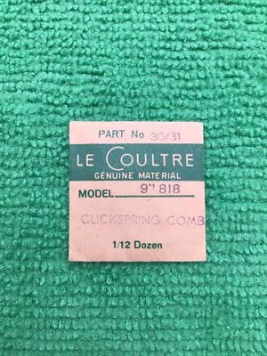 Jaeger LeCoultre Clickspring Comb Cal. 9” 818 Part 434 30/31, NOS