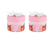 2x Arome Ambiance Nature Fresh Bathroom Fragrance Skin Powder Talc & Puff Lychee