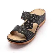Rhinestone Casual Slope Heel Slippers | ShopDecimals