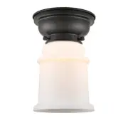 Innovations 181-LED Canton 1-Lt Flush Mount, M Black/White - 623-1F-BK-G181-LED