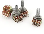 Aexit 4 (Potentiometer) Pcs B100K 100K Ohm 6mm Shaft 6 Terminals Rotary Audio Dual Linear (11ry752qf312) Taper Potentiometers