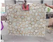 36" Square White Agate Coffee Table Top Elegant Office Centerpiece Hallway Decor