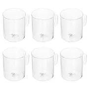6pc Wilmax England 100ml Thermo Glass Cup Coffee/Tea Drink Mug w/ Handle Clear