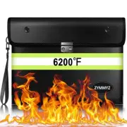 Upgraded Insulated Fireproof Money Bag with Lock for Cash,6200℉ Fireproof and...