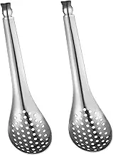 CLISPEED 2Pcs Stainless Steel Cooking Colanders Slotted Spoon for Quick Draining and Serving Ergonomic Kitchen Utensils Rustproof Colander Scoop for Cooking and Food