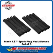 Heat Control Black 7.87" Spark Plug Heat Sleeves Set of 8, Wire Lead Boot