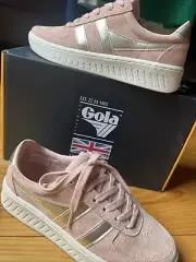 Gola Women's Grandslam Pearl Pink Suede Metallic Sneakers Size 6 (EUR 37) • BNIB