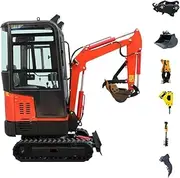 Compact Mini Excavator with Backhoe Arm – Diesel Crawler Trench Digger for Landscaping, Farms & Construction – Hydraulic 360° Swing