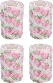 4Pcs Vet Wrap Cohesive Bandages, Self Adhesive Bandage Wrap, 3 Inch Wide Elastic Cohesive Bandage Wrap, Self Adherent Wrap Non Wove for Dogs Pet, Animals Sports