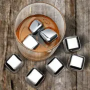 2 4 6 8 Stainless Steel Iced Cubes Rock Neat Drink Whiskey Stone Freezer Gel Box