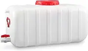 CADYNN 100L Plastic Water Tank,200L/300L Water Container Horizontal Square Water Storage Tank with Plastic Water Bucket Cover and Valve for Outdoor Camping, Household Emergency Water Tank